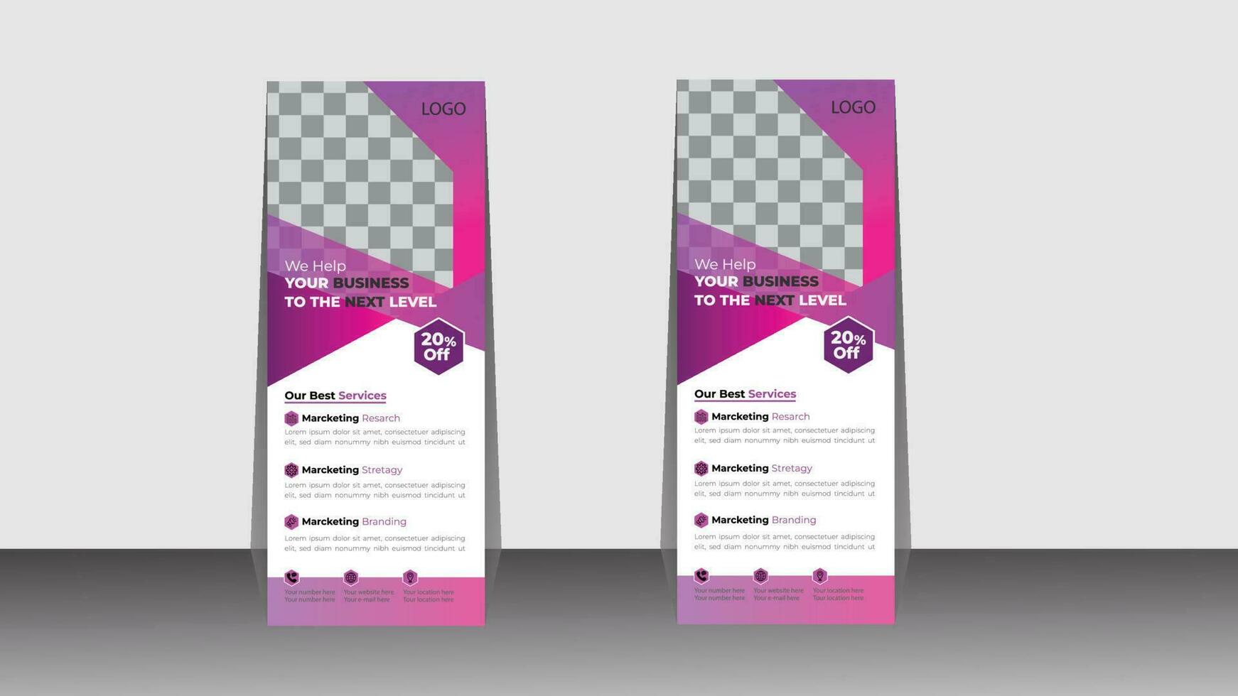 Business rollup banner design for company vector