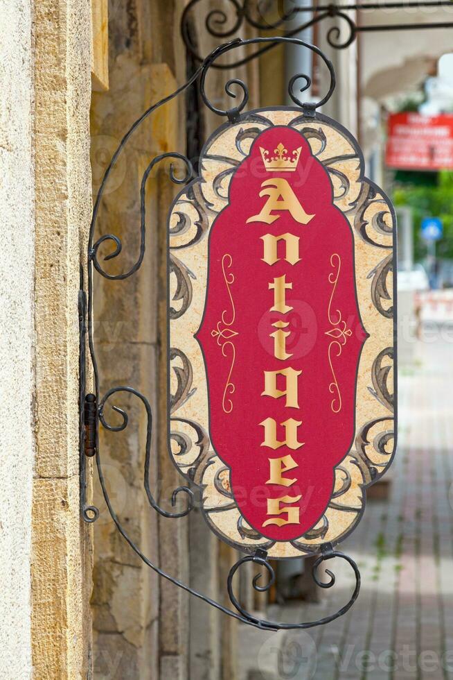 Antique sign in French photo