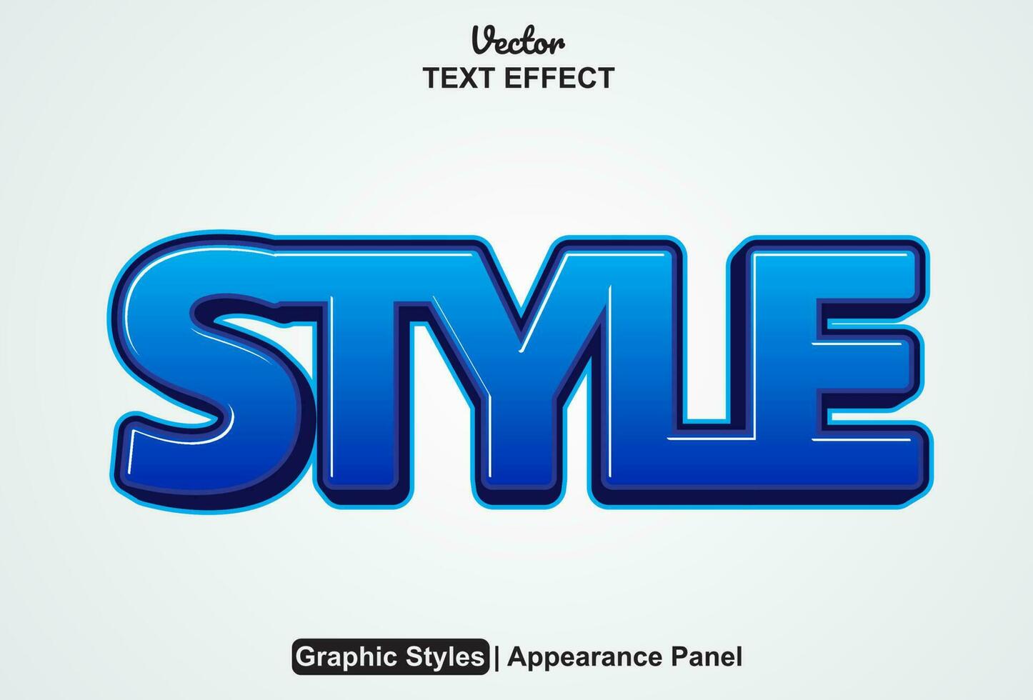 style text effect with blue color and editable. vector