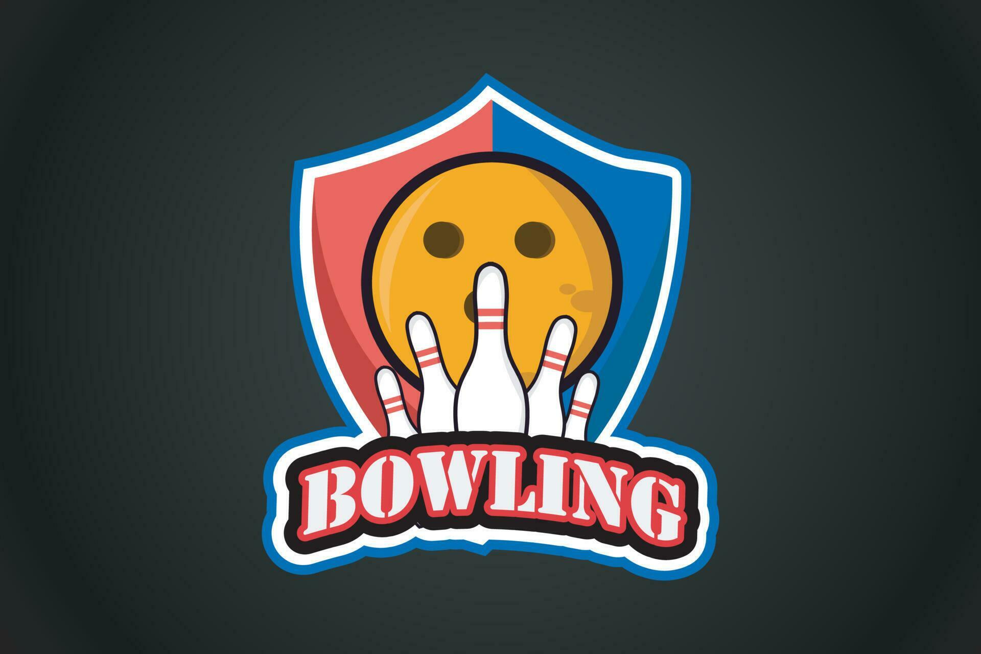 vector bowling logo badge logo design with modern style team bowling