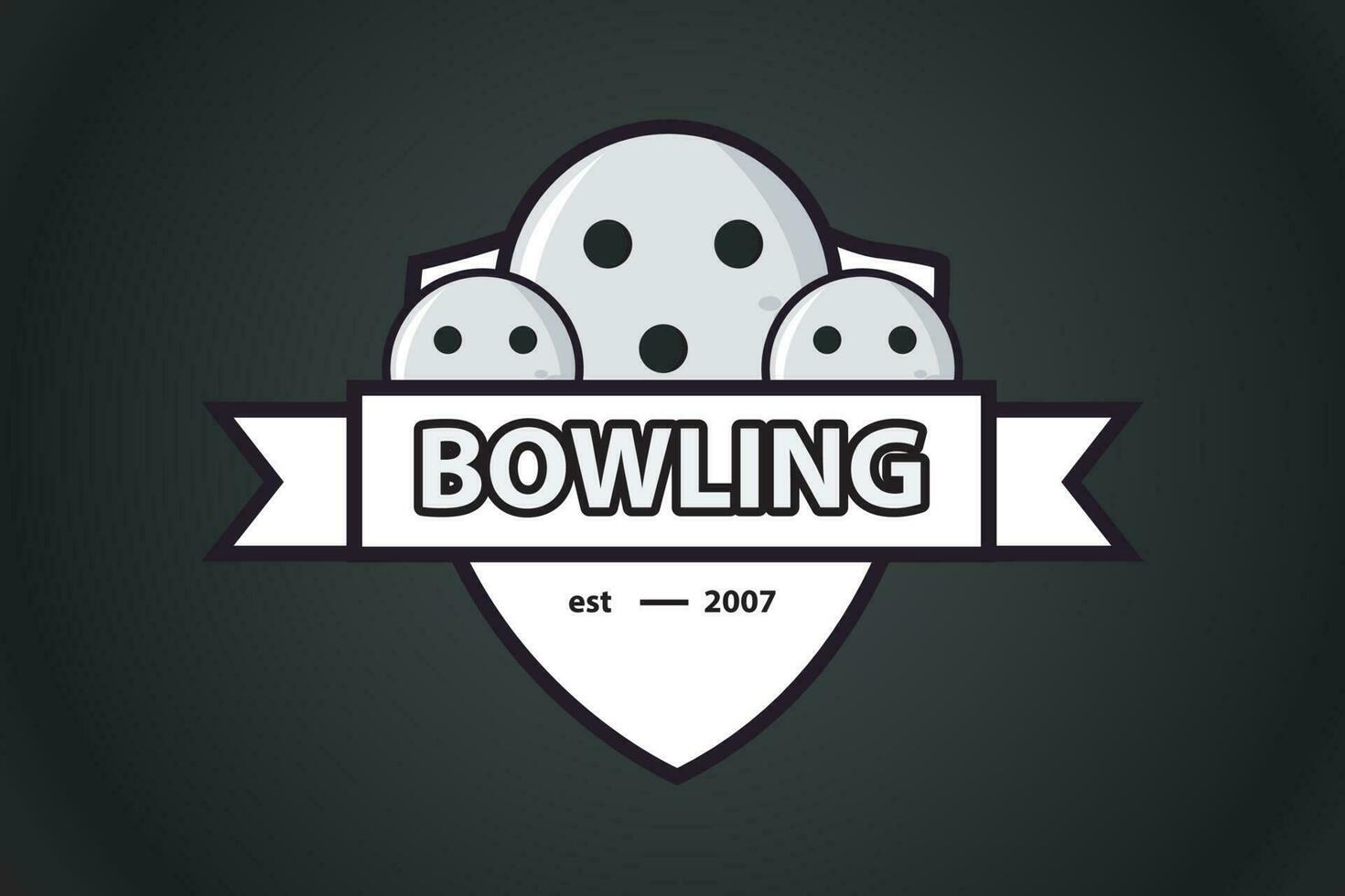 vector bowling logo badge logo design with modern style team bowling sports