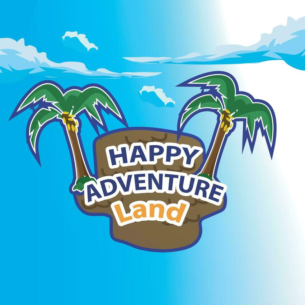 playa y isla logo diseño, vector diseño para niños educación playa íconos