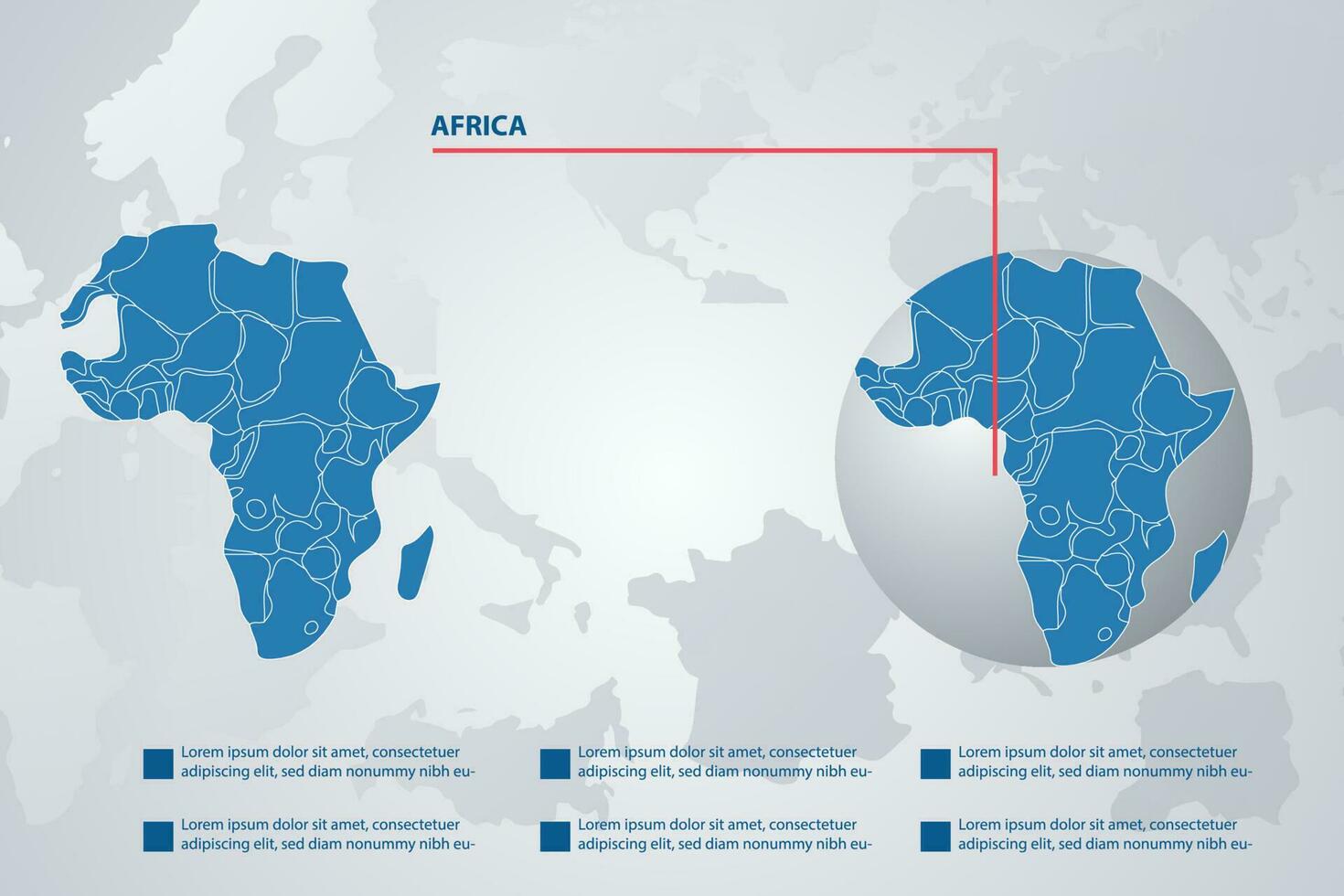 Africa country map with infographic concept and earth vector illustration