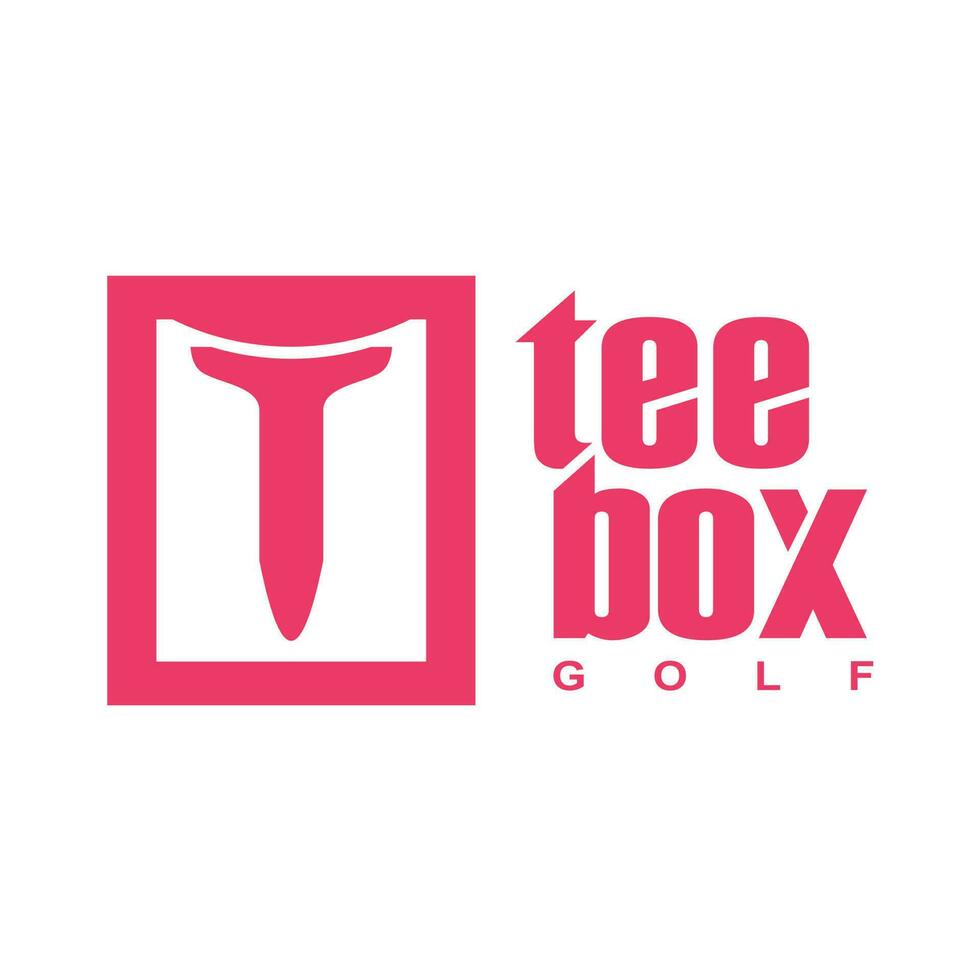 tee caja golf vector logo diseño aislado