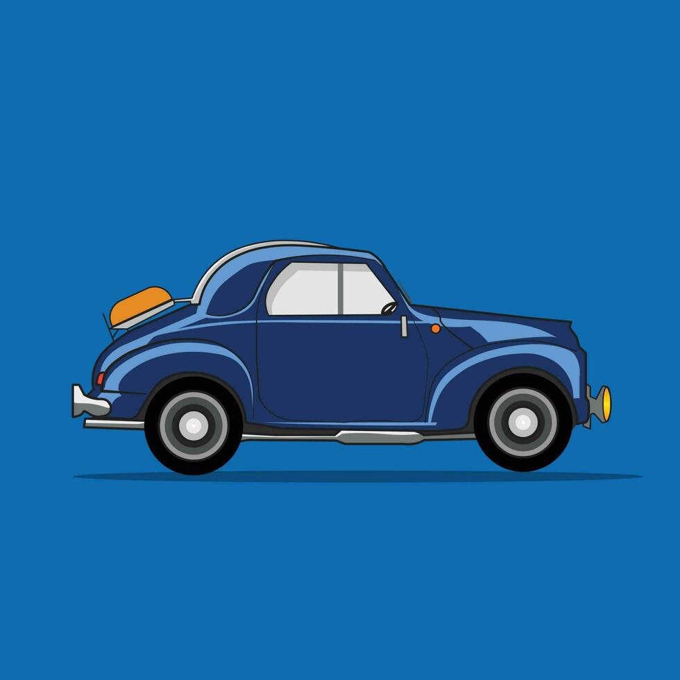 Vector illustration flat blue car