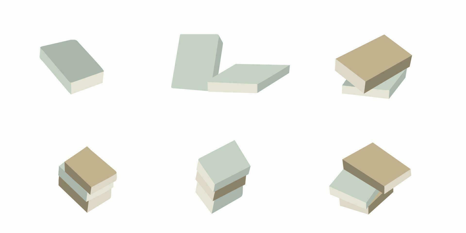 Collection of book icons, vector illustrations