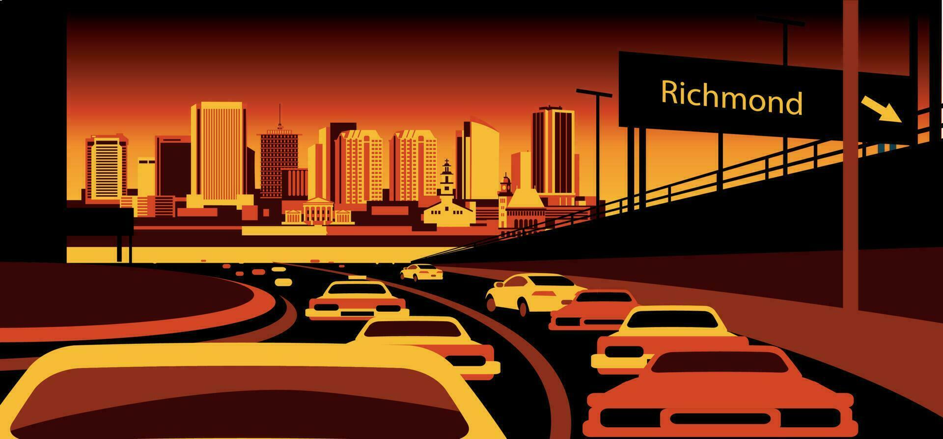 Richmond skyline vector illustration
