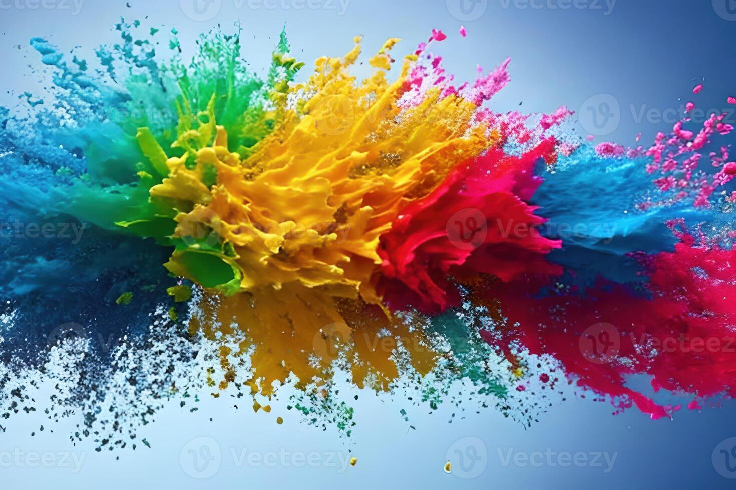 Abstract splash of colorful paint - photo