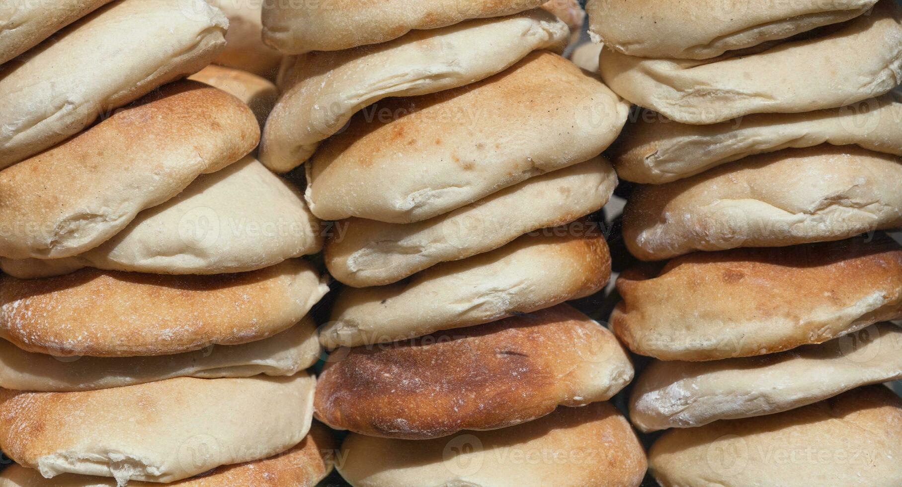 Stack of pita breads photo