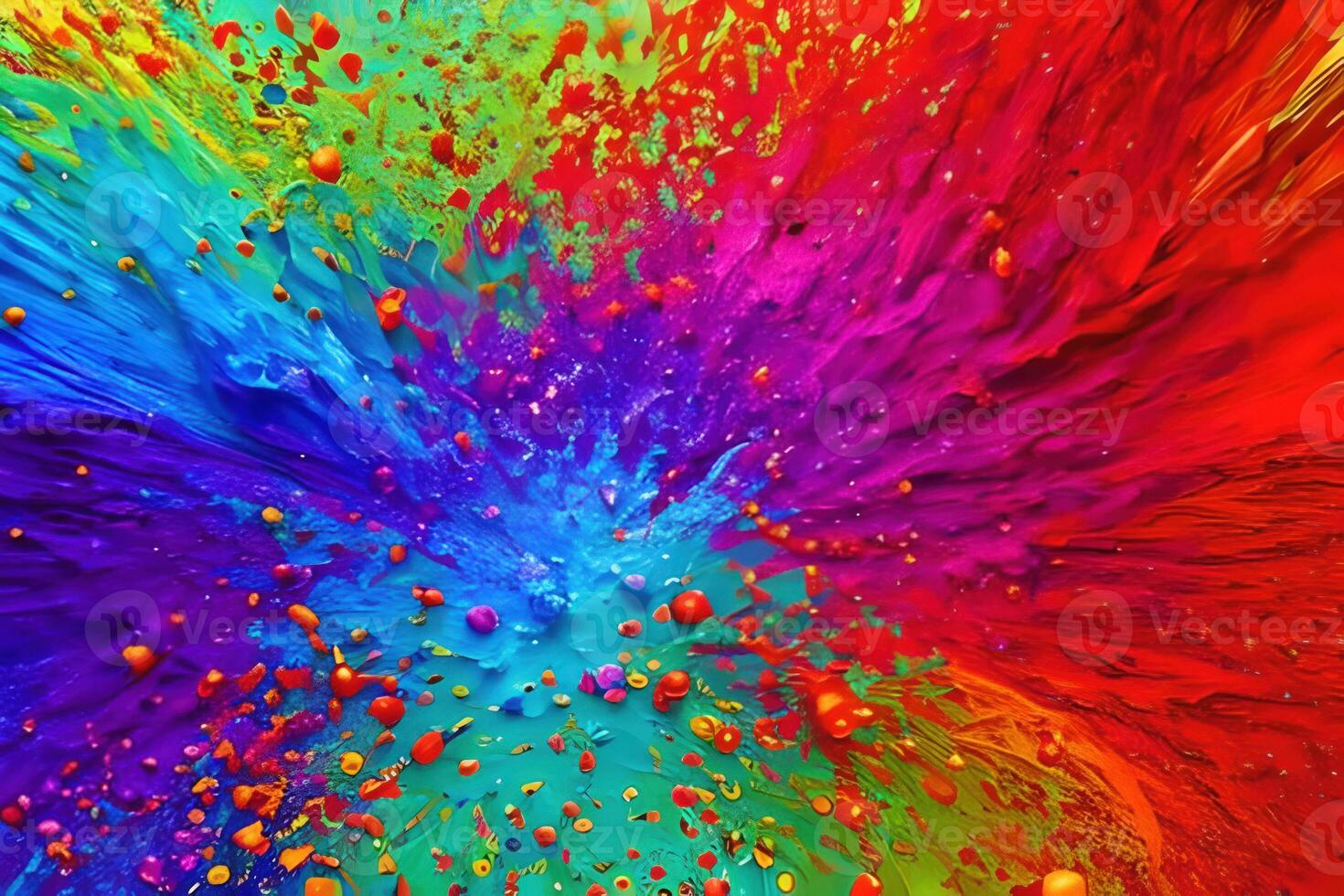 Abstract splash of colorful paint - photo