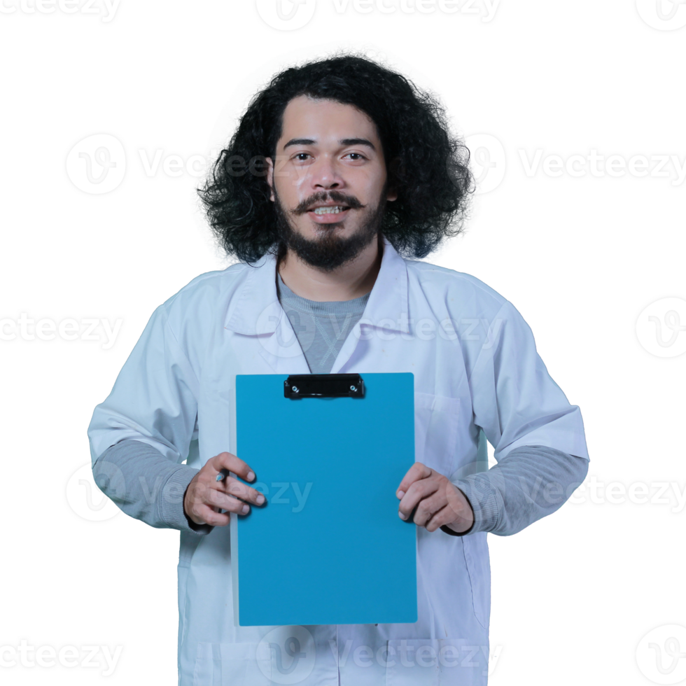 asian male scientist expression holding file png