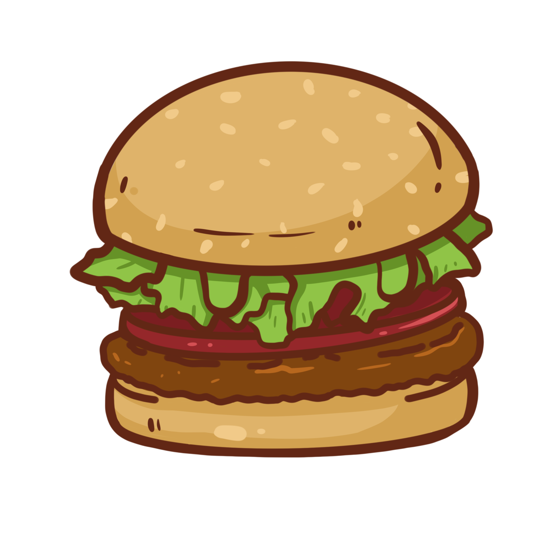 Illustration of fast food burger. 24039184 PNG