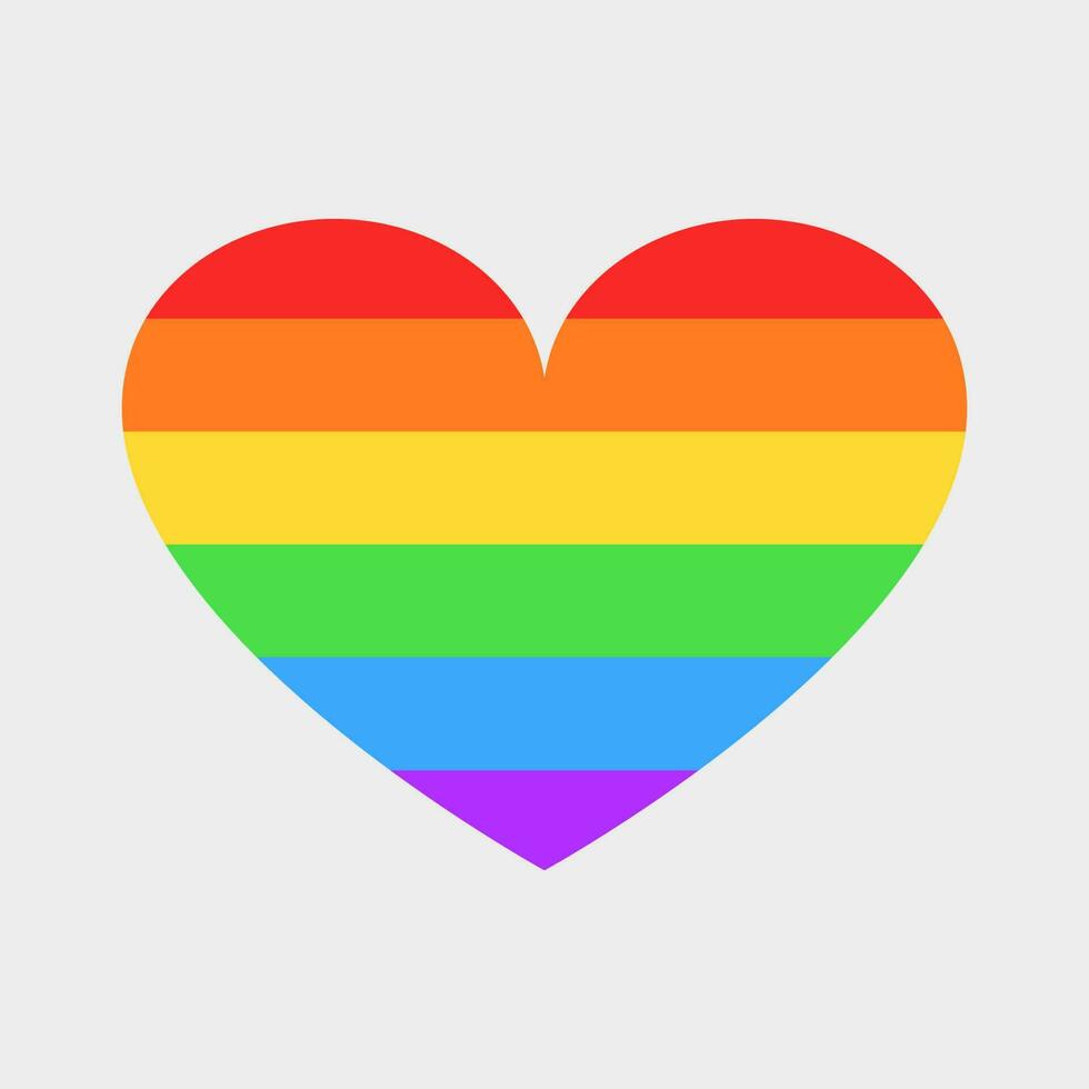 Vector heart in the colors of the LGBT flag. Six horizontal stripes, pride symbol, human rights. Bisexuals, transgenders, lesbians, tolerance.