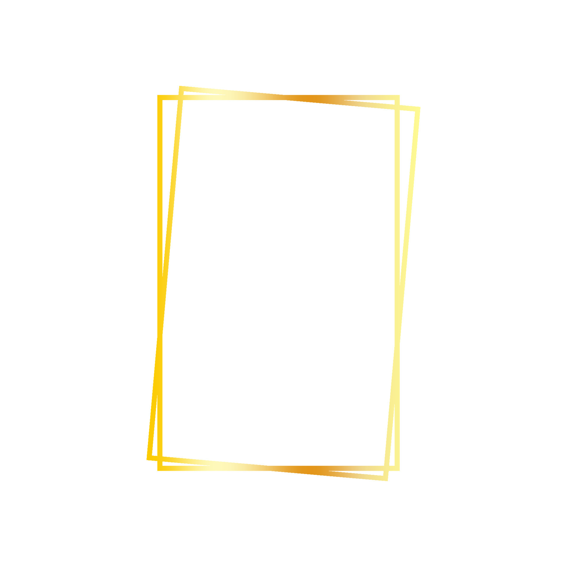 Vector golden minimalist frame isolated on white background. Square