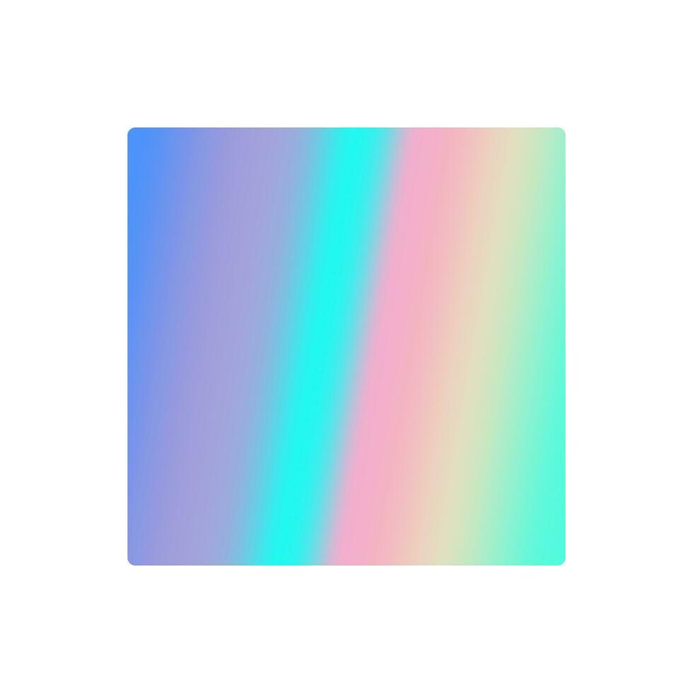 Gradient holographic square isolated on white background. Fashion element in the style of the 90s, Y2K, foil. vector