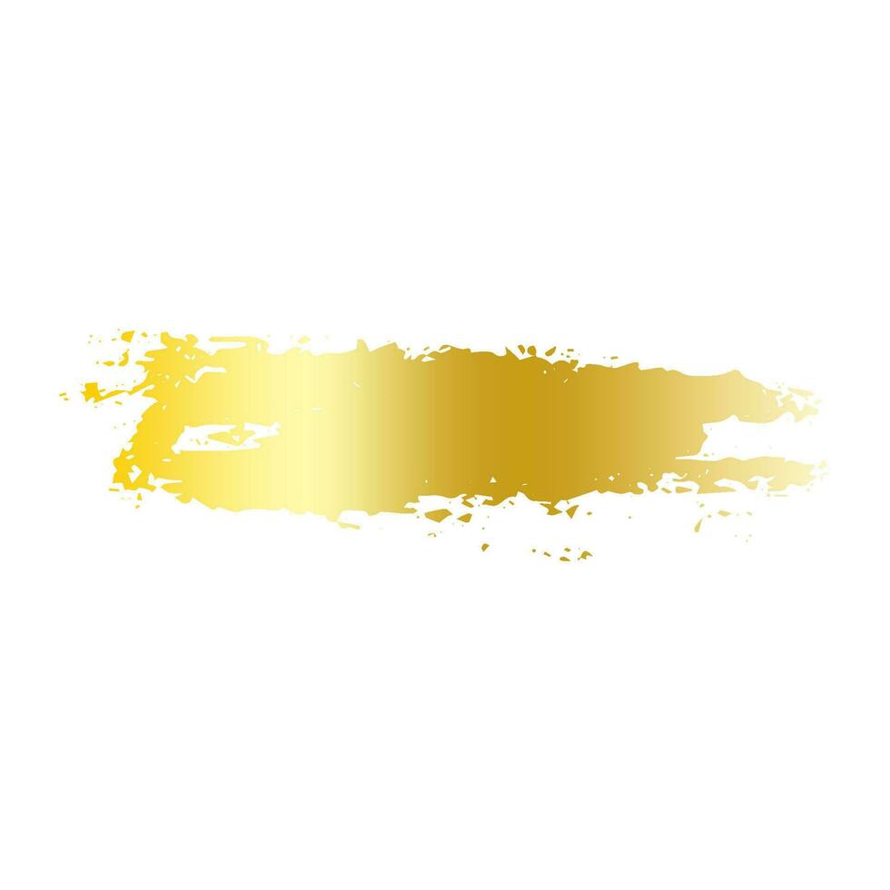 Vector gradient brush stroke isolated on white background. Golden metallic brushstroke, beautiful decorative element.