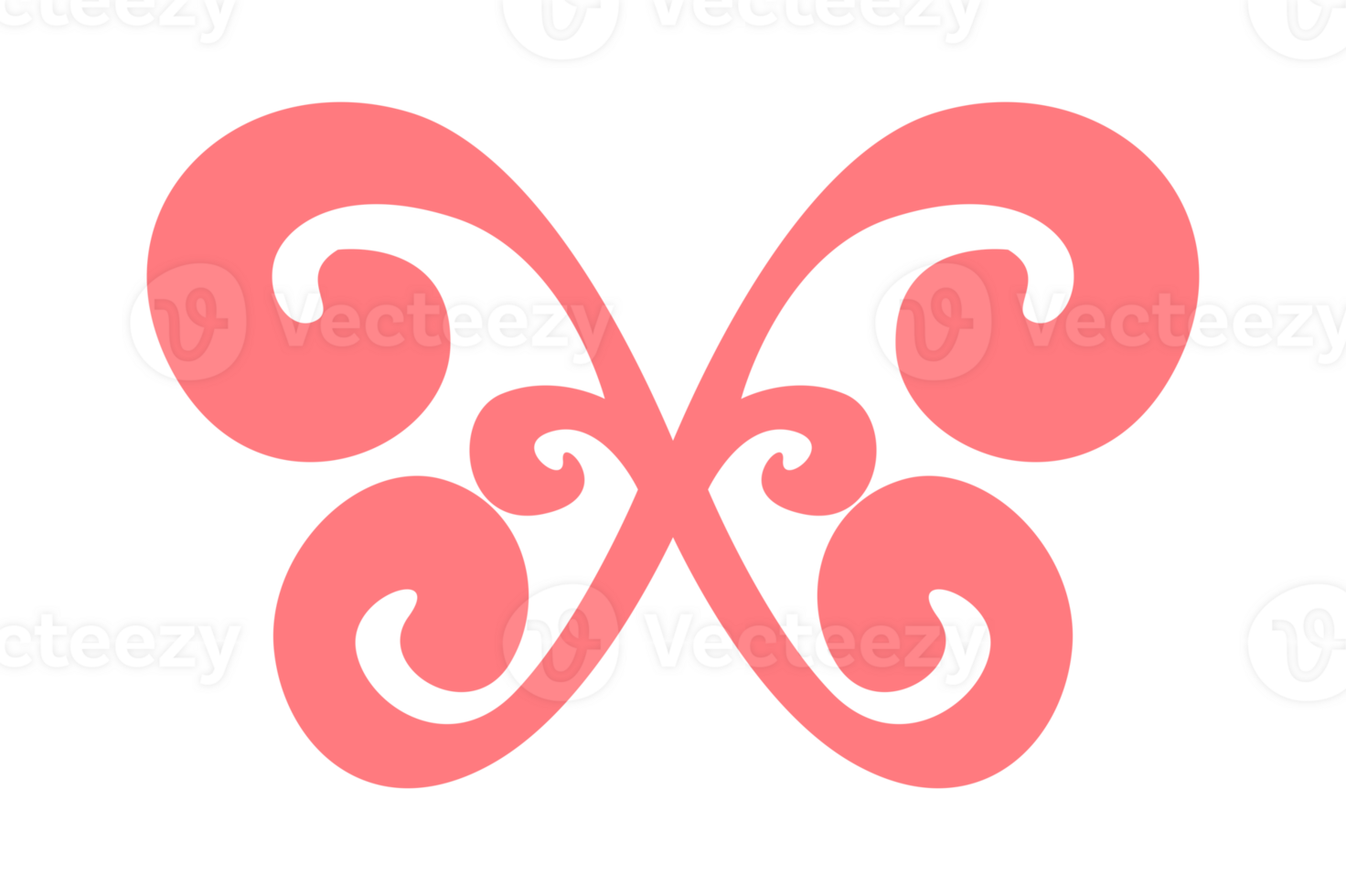 Simple Pink Butterfly Ornament With Transparent Background png