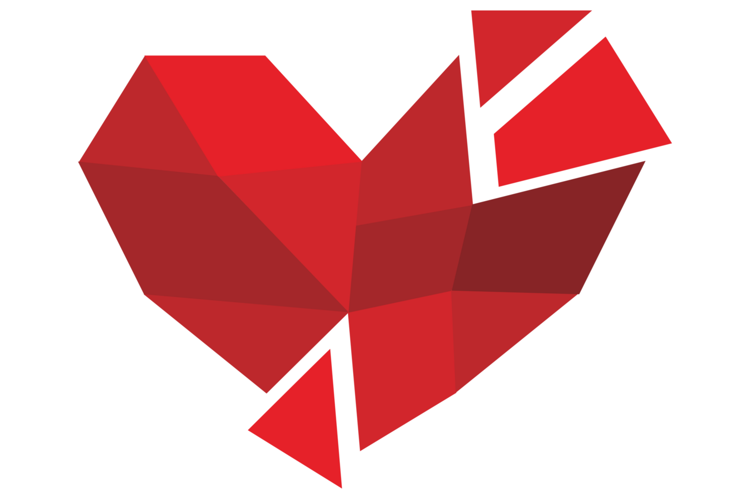 Broken Red Love Diamond With Transparent Background png