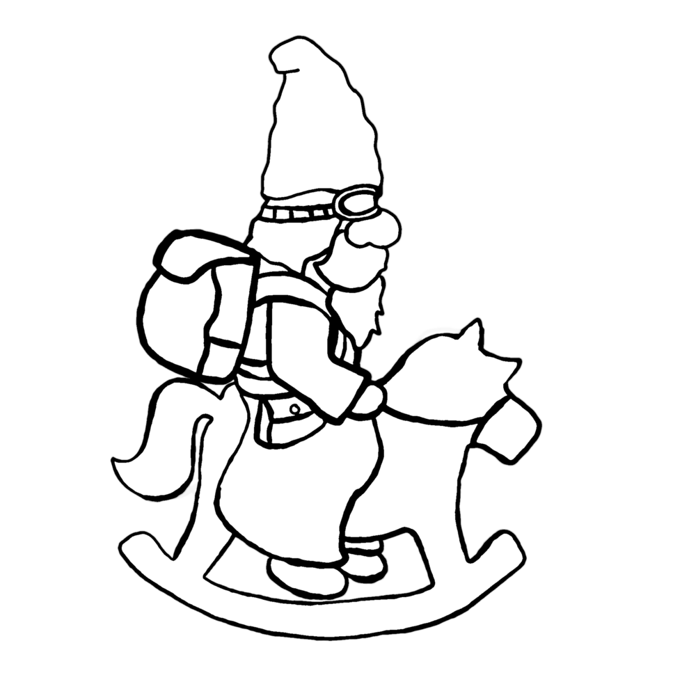 Cute Gnome Cartoon Riding Horse Toy With Transparent Background png