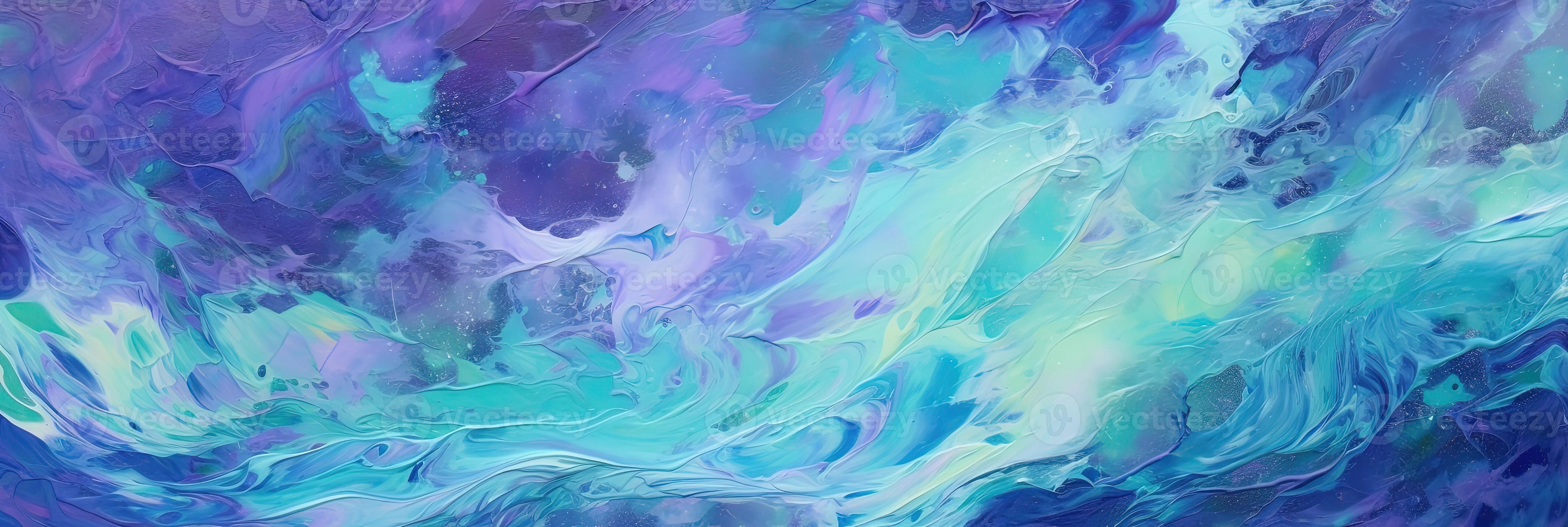 Cool Colors Abstract Acrylic Paint Texture Background, Banner or Cover Design or Wallpaper