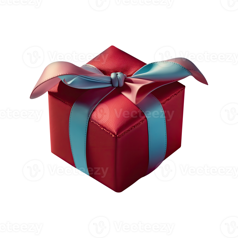 3D Render of Red Gift Box Tied With Bow Ribbon Icon. png