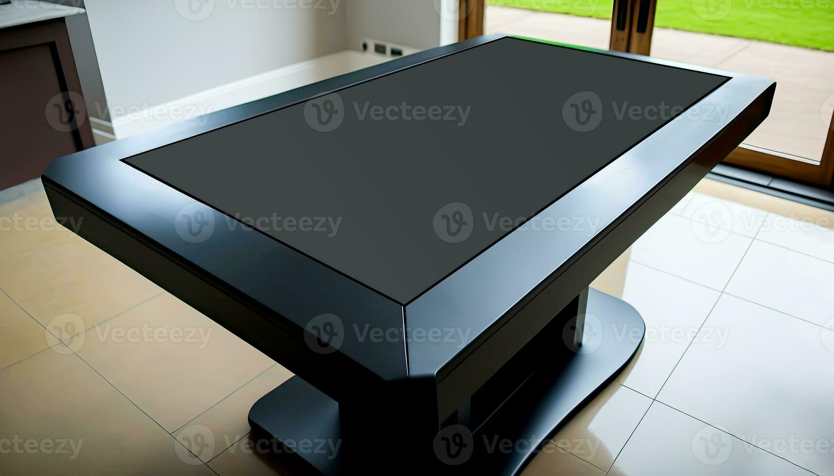 Digital media screen modern panel, signboard for advertisement design in a shopping centre, gallery. Mockup, mock-up, mock up with blurred background, digital kiosk photo