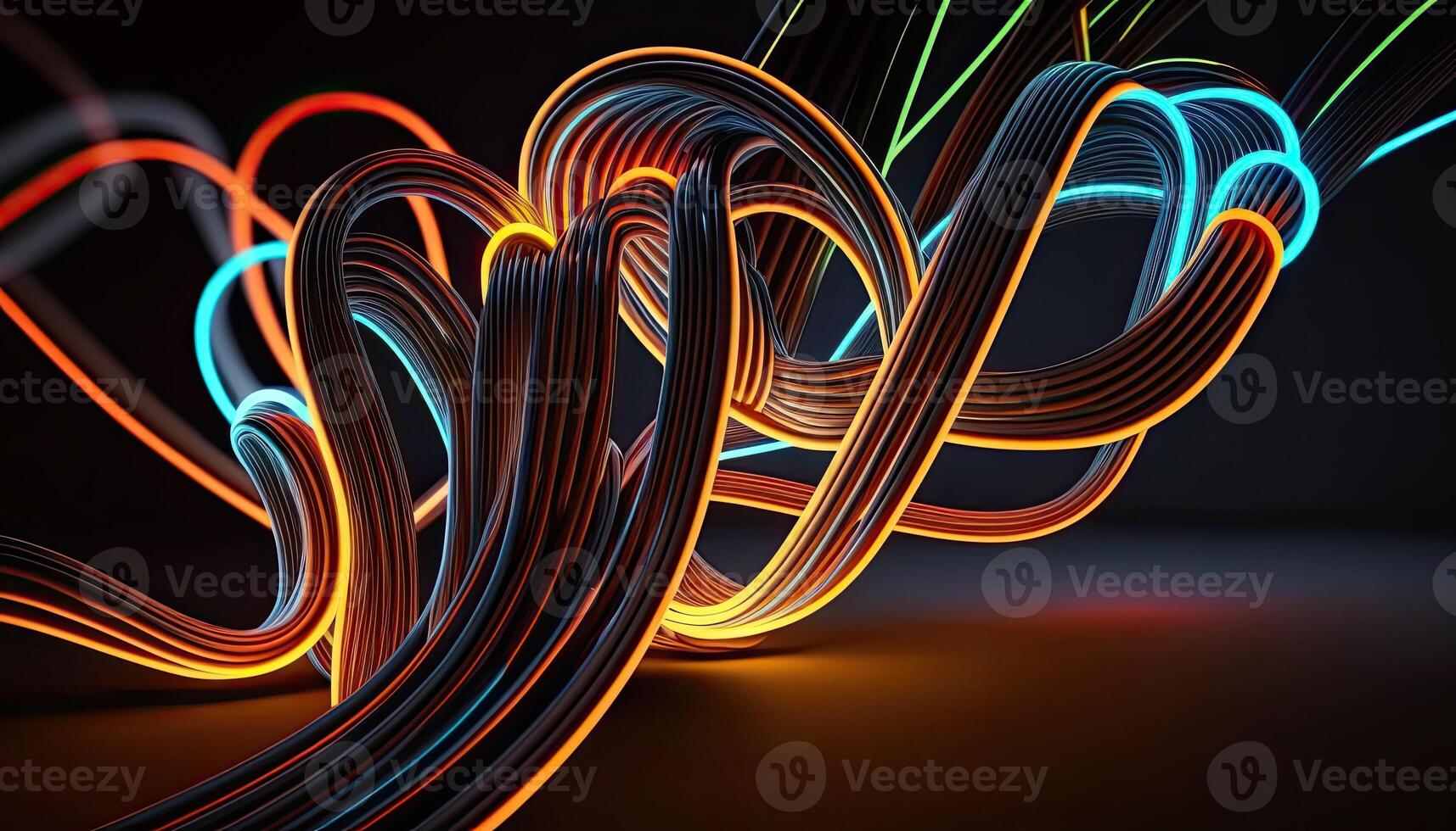 Abstract background with interlaced digital glitch and distortion effect. Futuristic cyberpunk design. Retro futurism, webpunk, Digital Illustration. photo