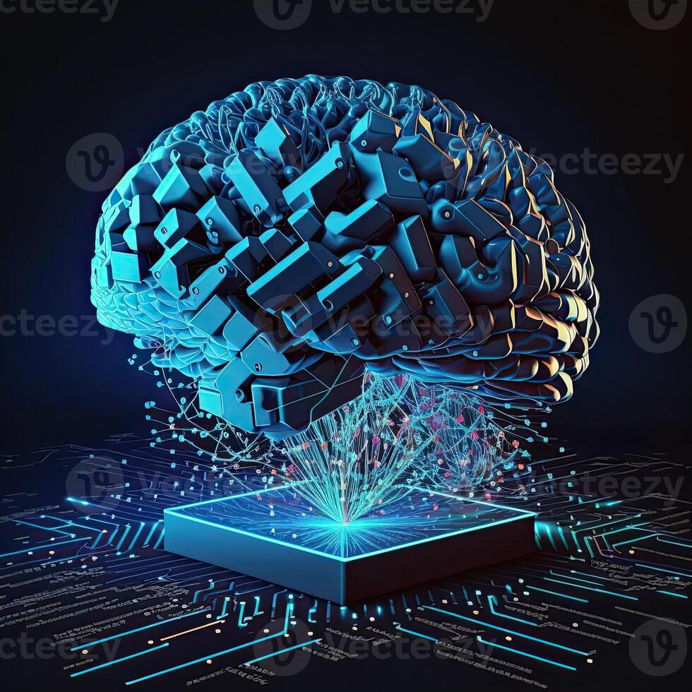 Quantum Computing with Human Brain and Circuits. Technology. photo