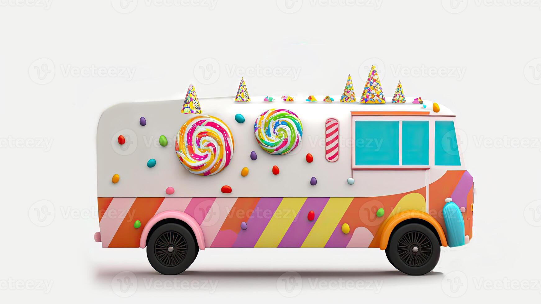 Candy Truck Shop, Colorful, 3D, . photo