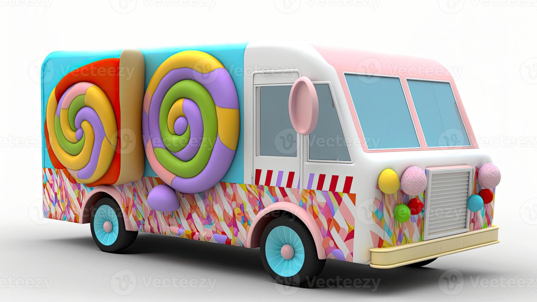 Candy Truck Shop, Colorful, 3D, . photo