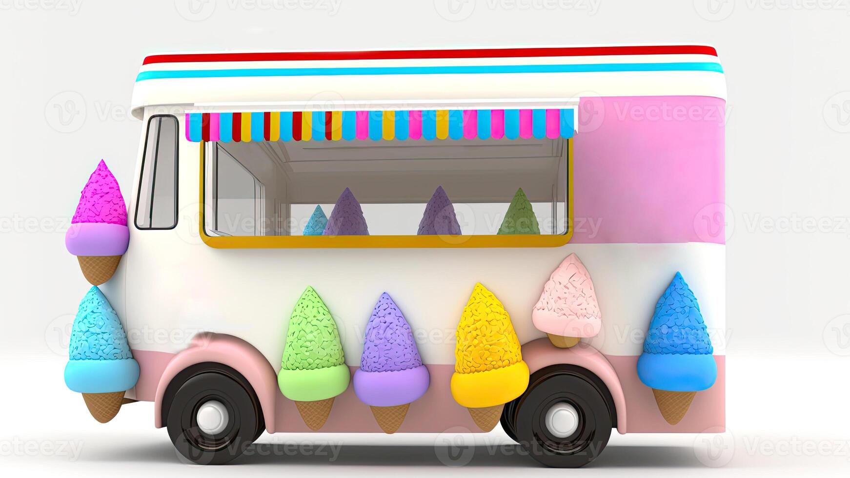 Candy Truck Shop, Colorful, 3D, . photo