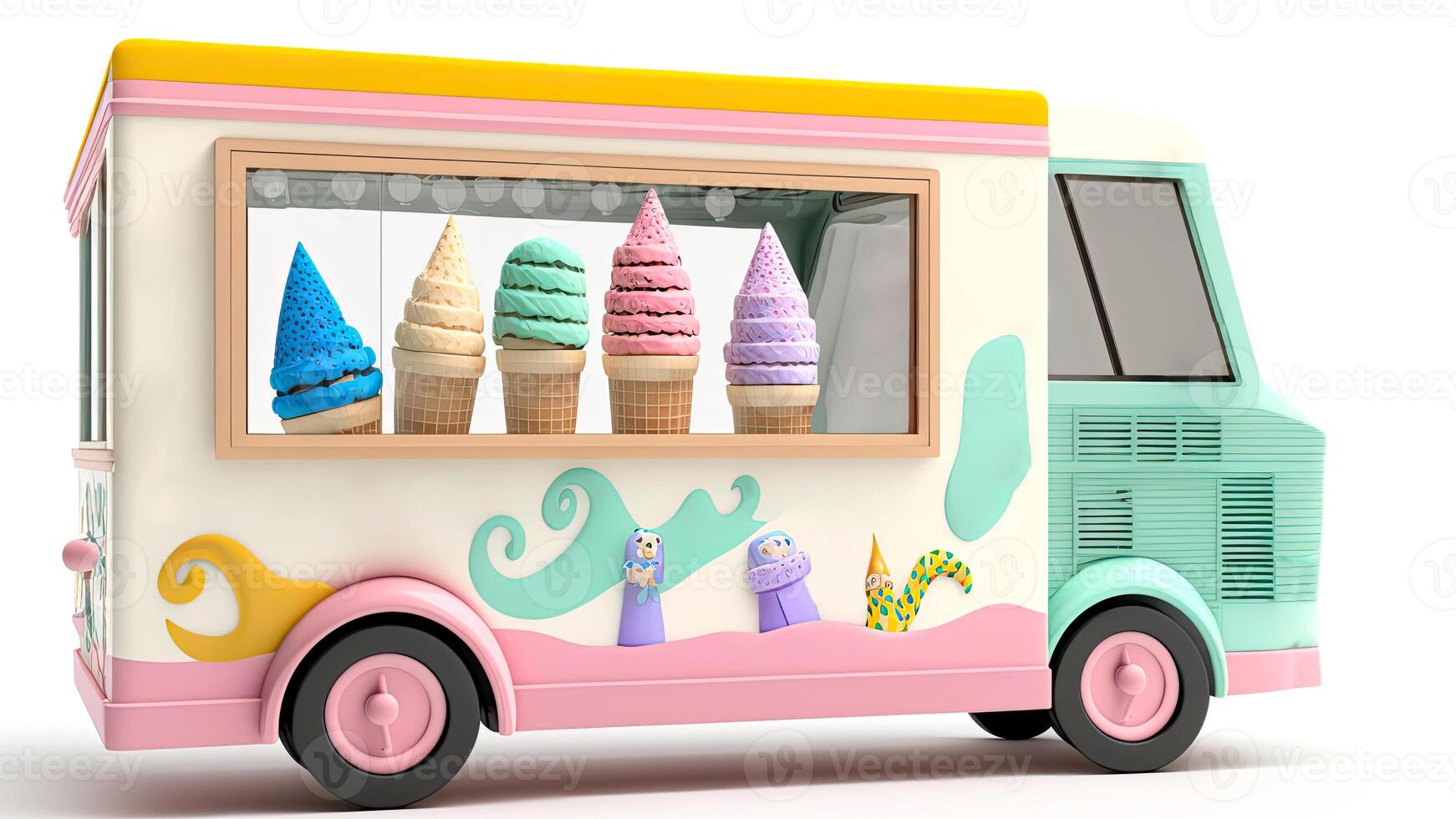 Candy Truck Shop, Colorful, 3D, . photo