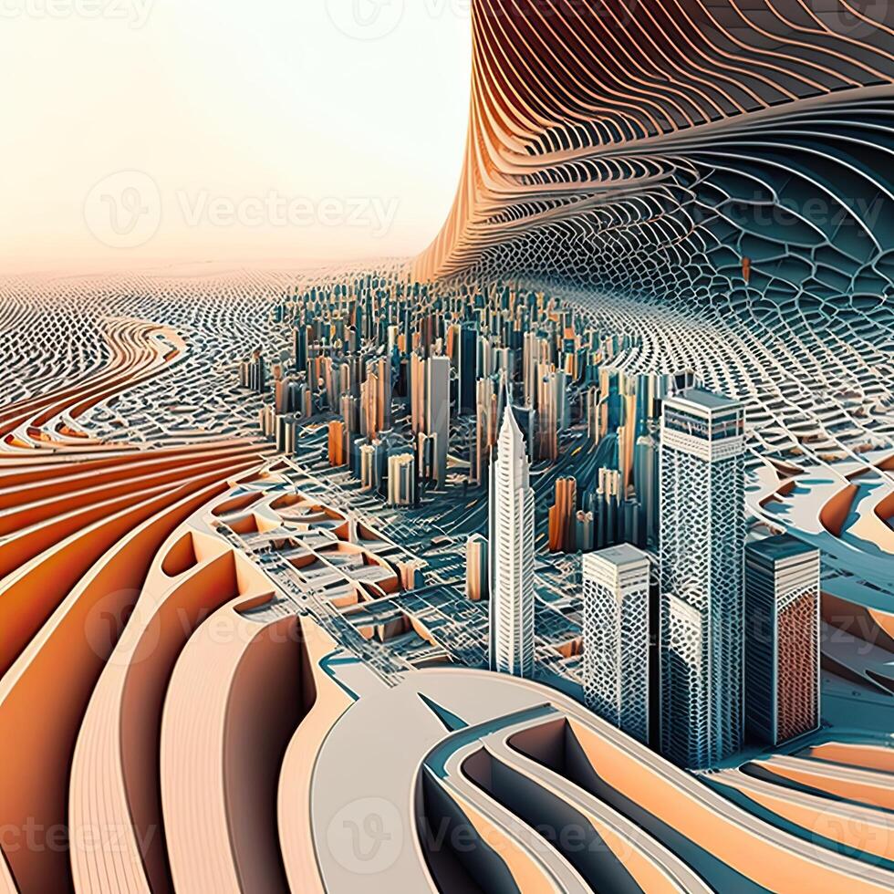 Modern architecture of Saudi Arabia City, . photo