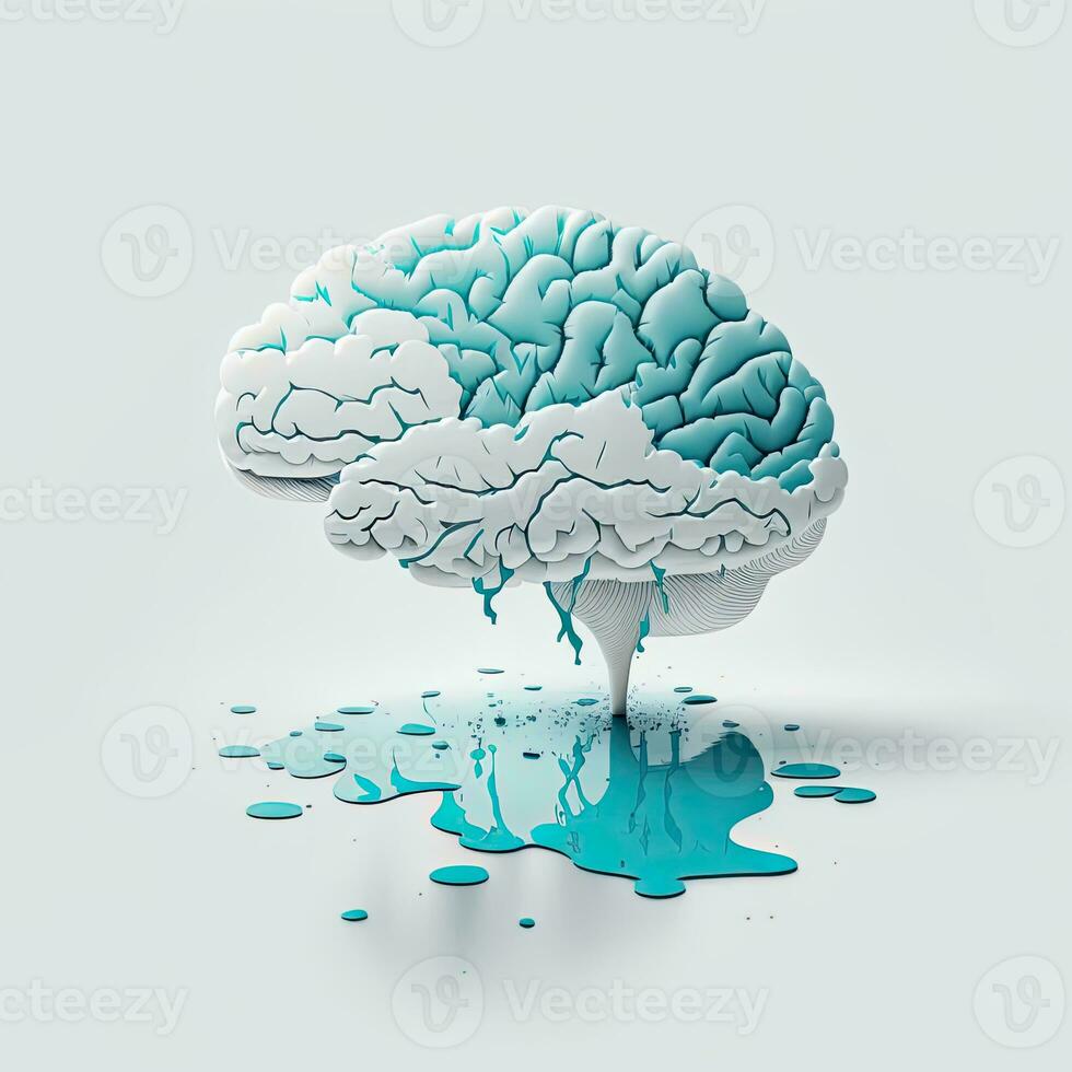 Brain Cloud, AI-Generative, Digital Illustration. photo