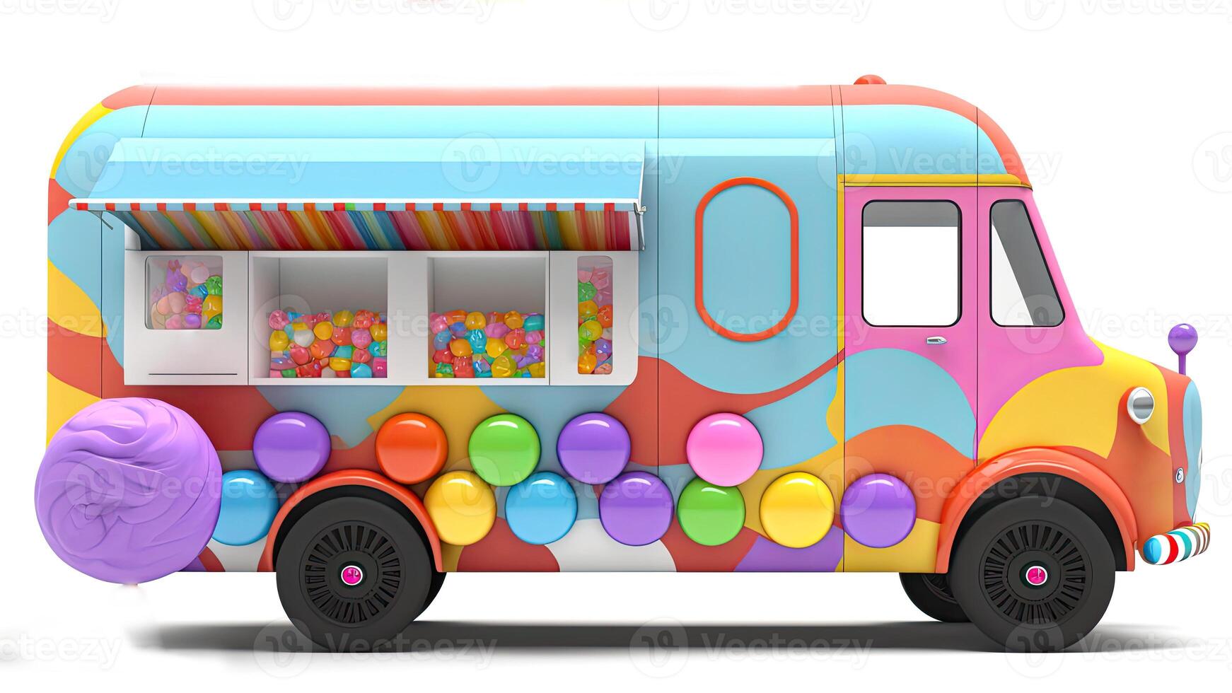 Candy Truck Shop, Colorful, 3D, . photo