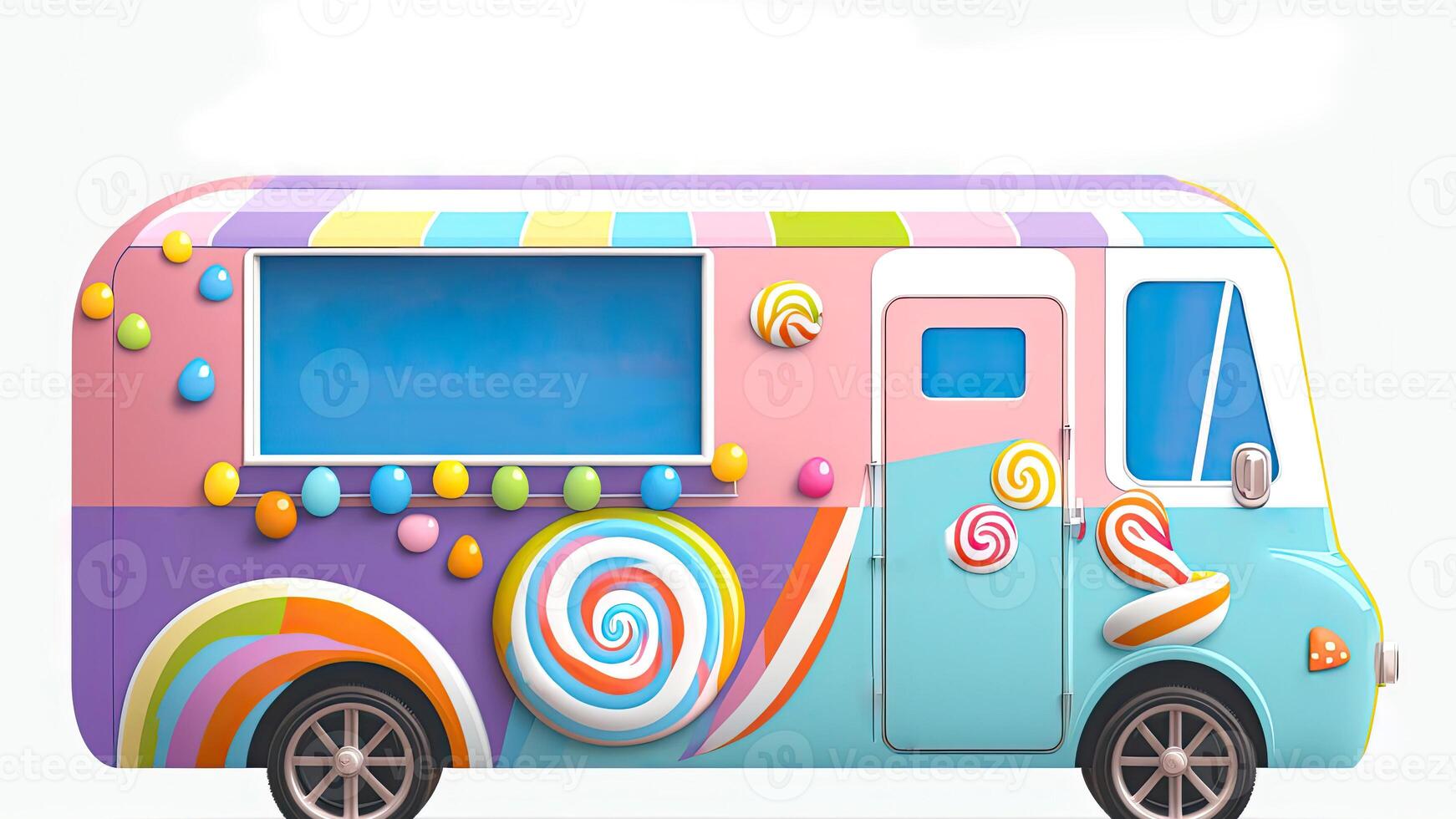 Candy Truck Shop, Colorful, 3D, . photo