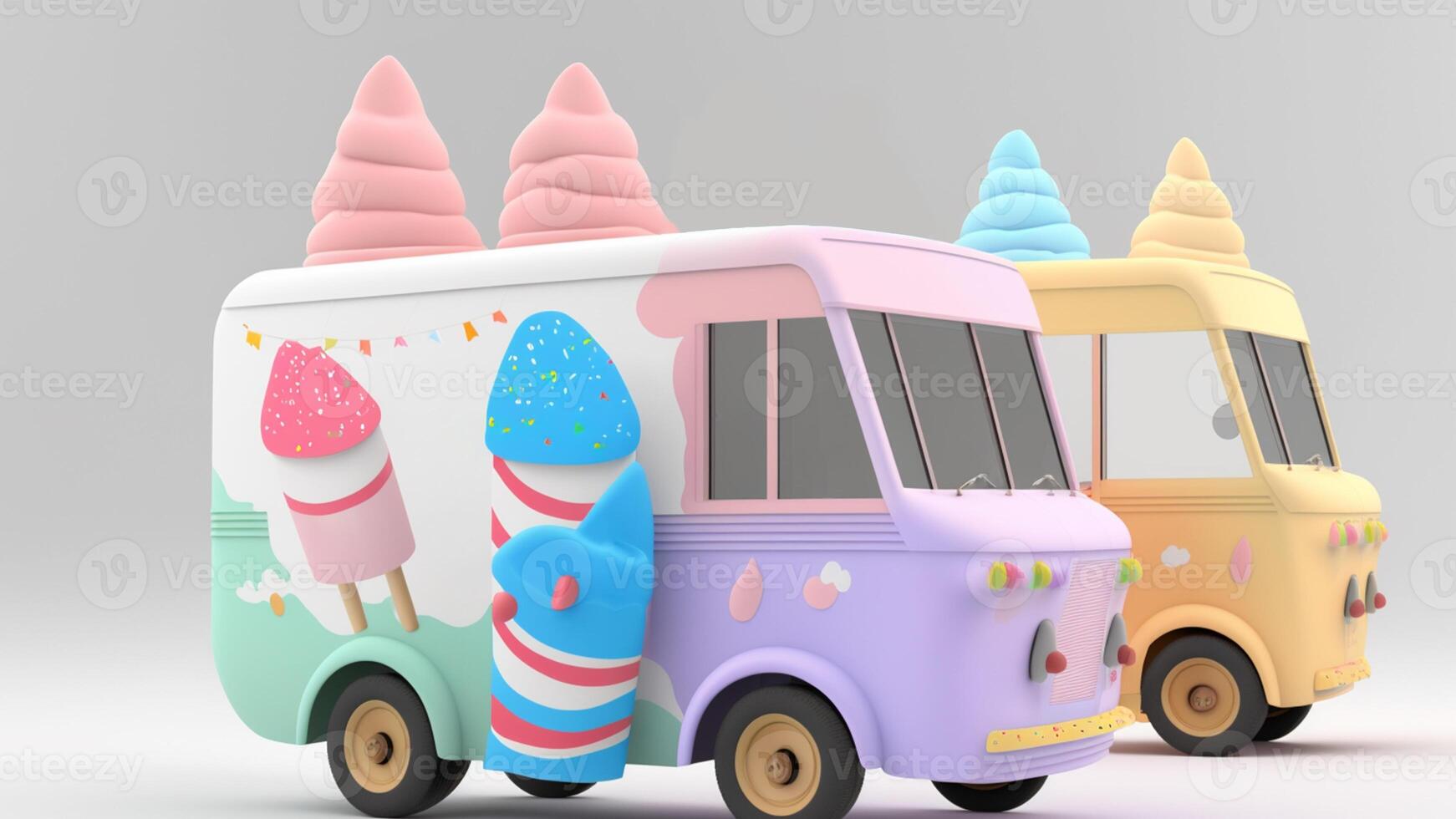 Candy Truck Shop, Colorful, 3D, . photo