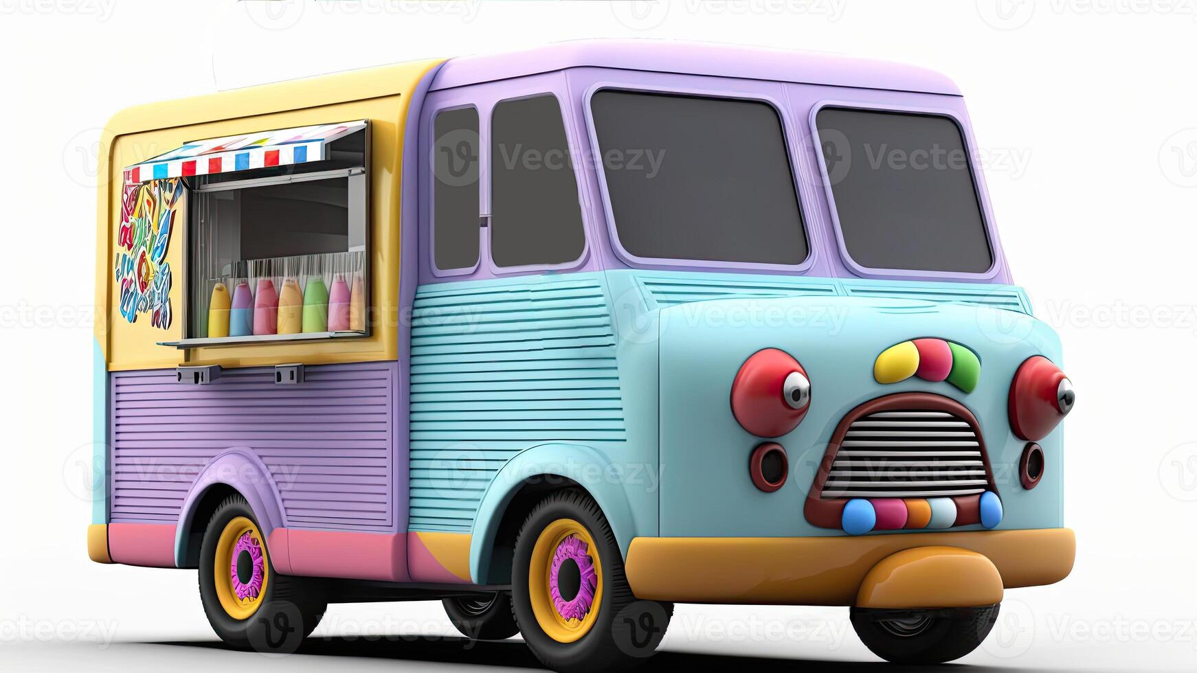 Candy Truck Shop, Colorful, 3D, . photo