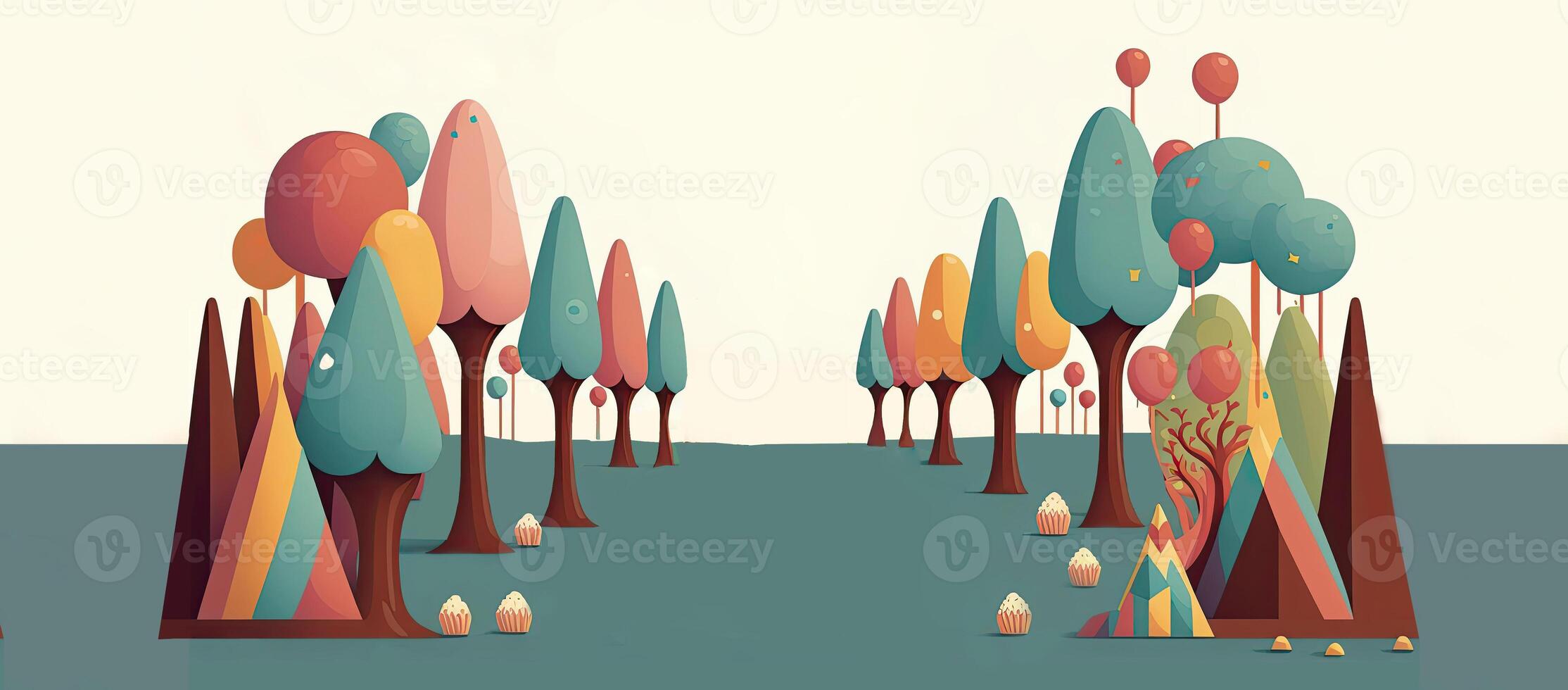 Beautiful fantasy sweet world background, Candyland. , Digital Illustration. photo