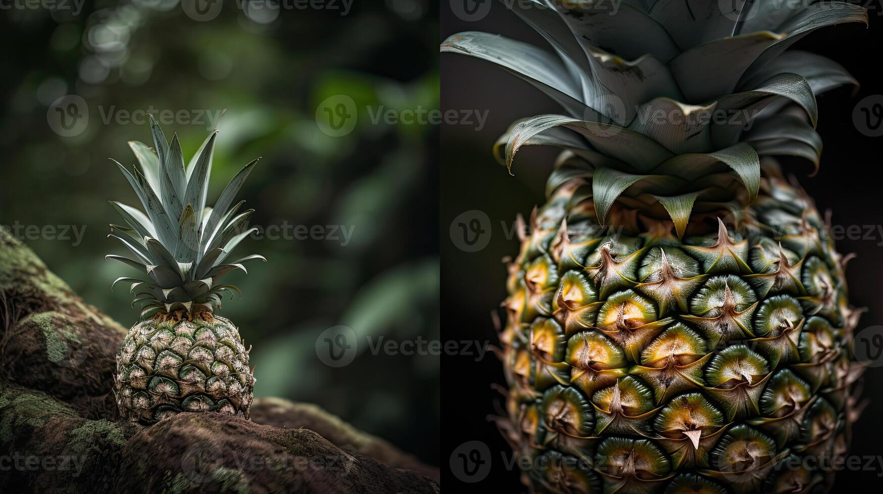 A Captivating Photograph that Highlights Unique Background of Fresh Pineapples, Created By Technology. photo