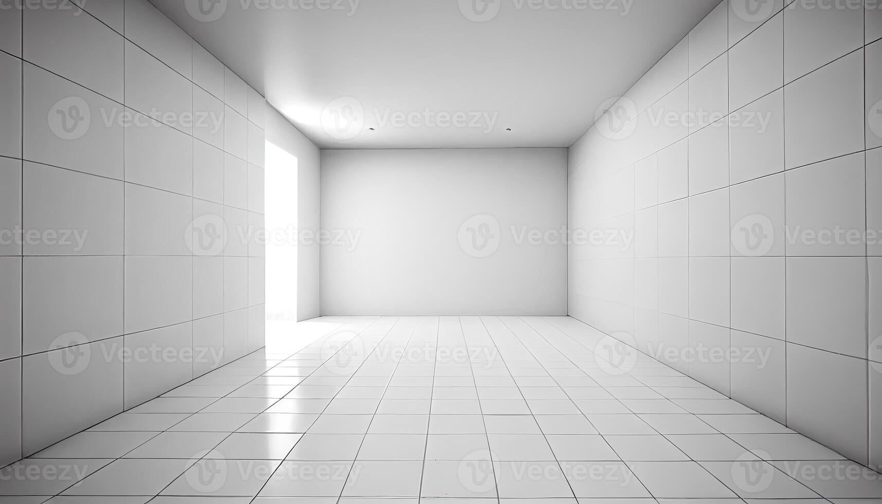 Empty room with window, walls, floor and ceiling. 3d blank interior of ...