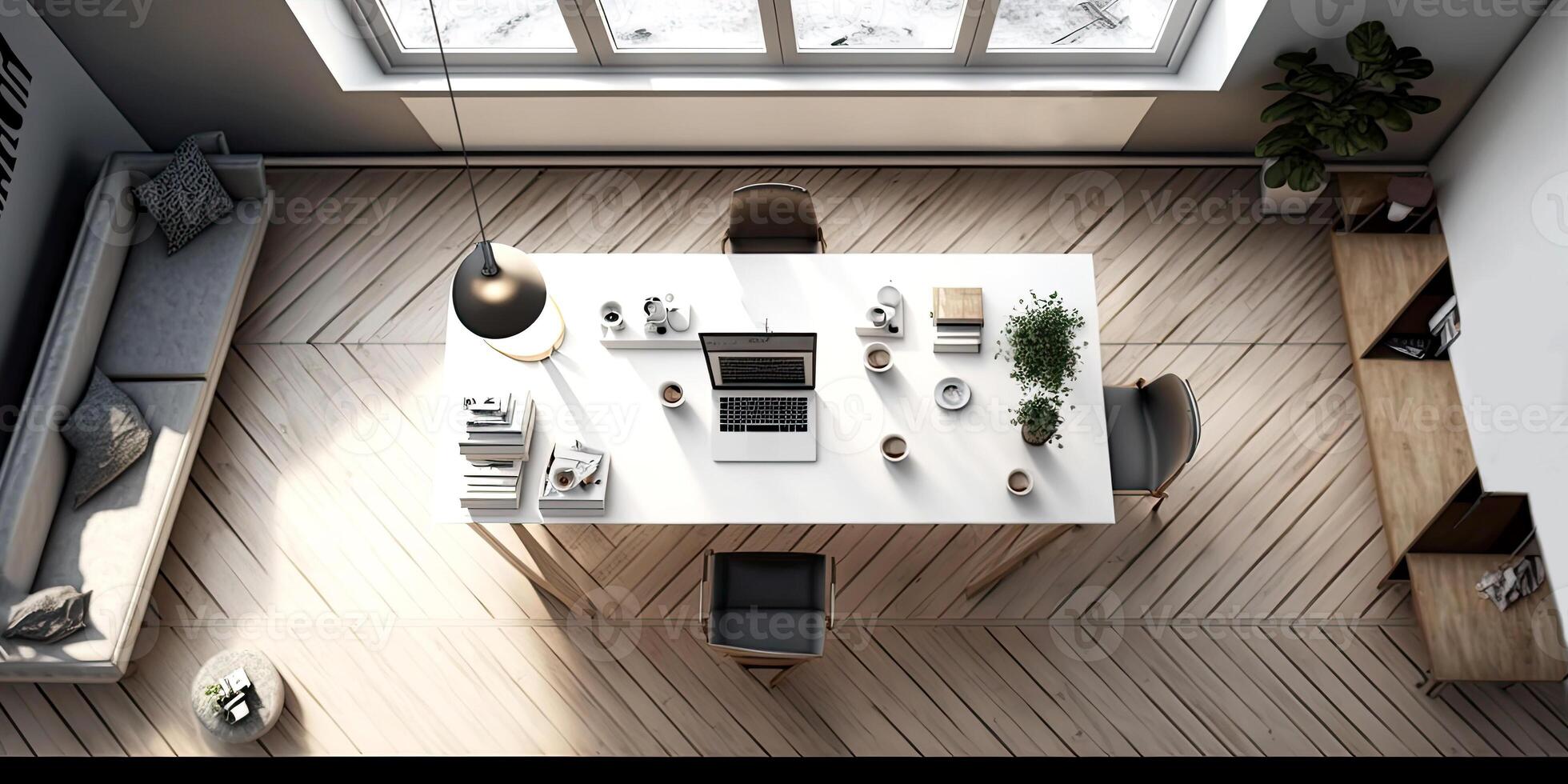 Modern office interior design . Contemporary workspace for creative business. image. photo
