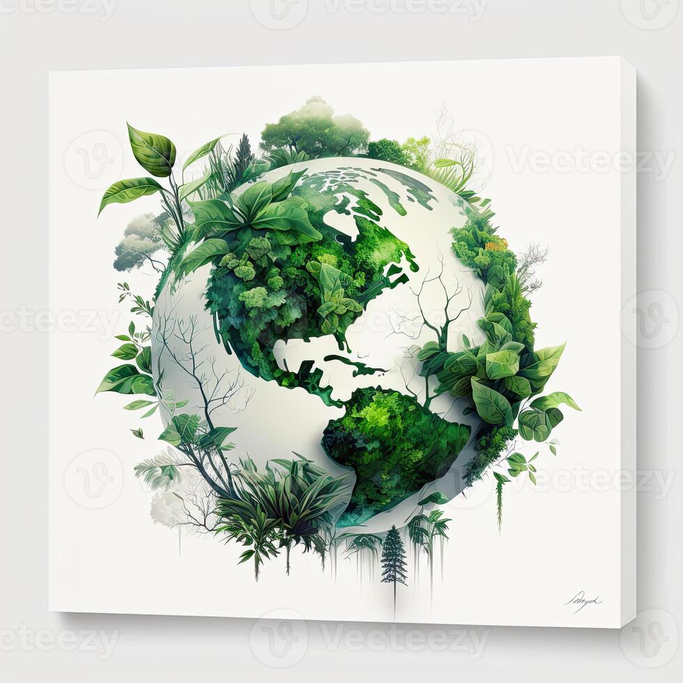 Green planet. . Digital illustration. photo