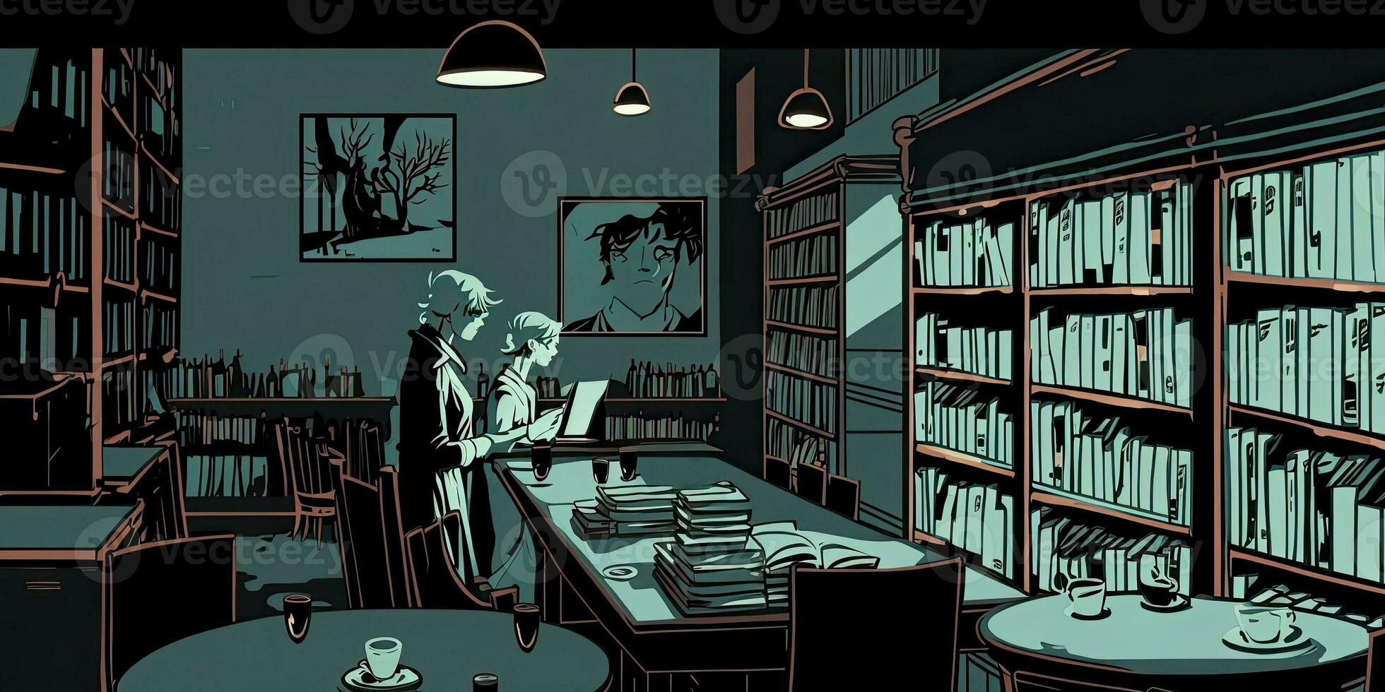 University or Public Library. photo