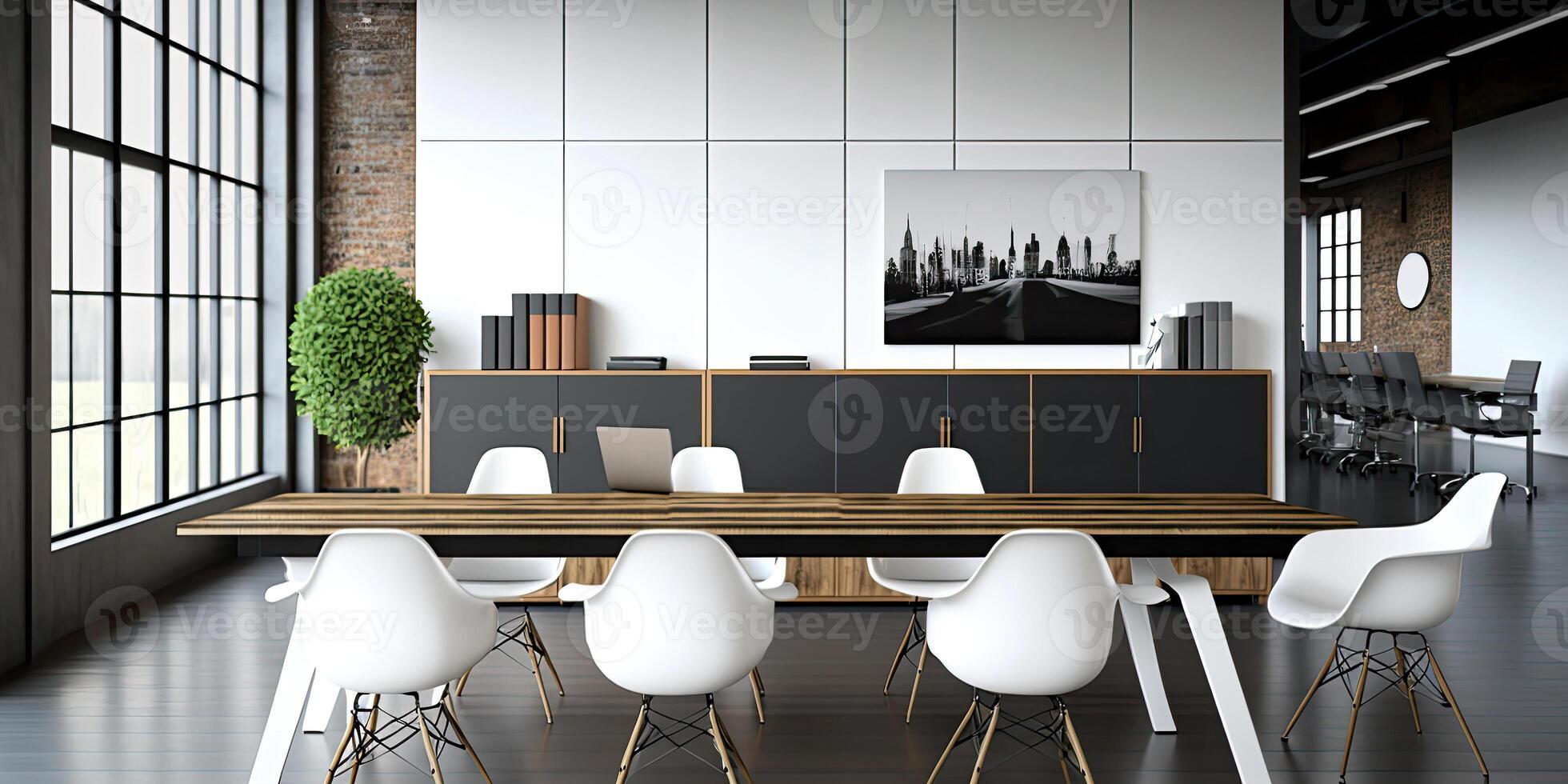 Modern office interior design . Contemporary workspace for creative business. image. photo