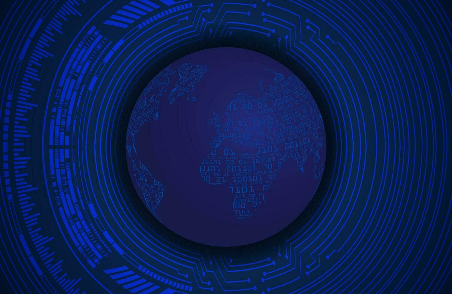 Modern Holographic Globe on Technology Background vector