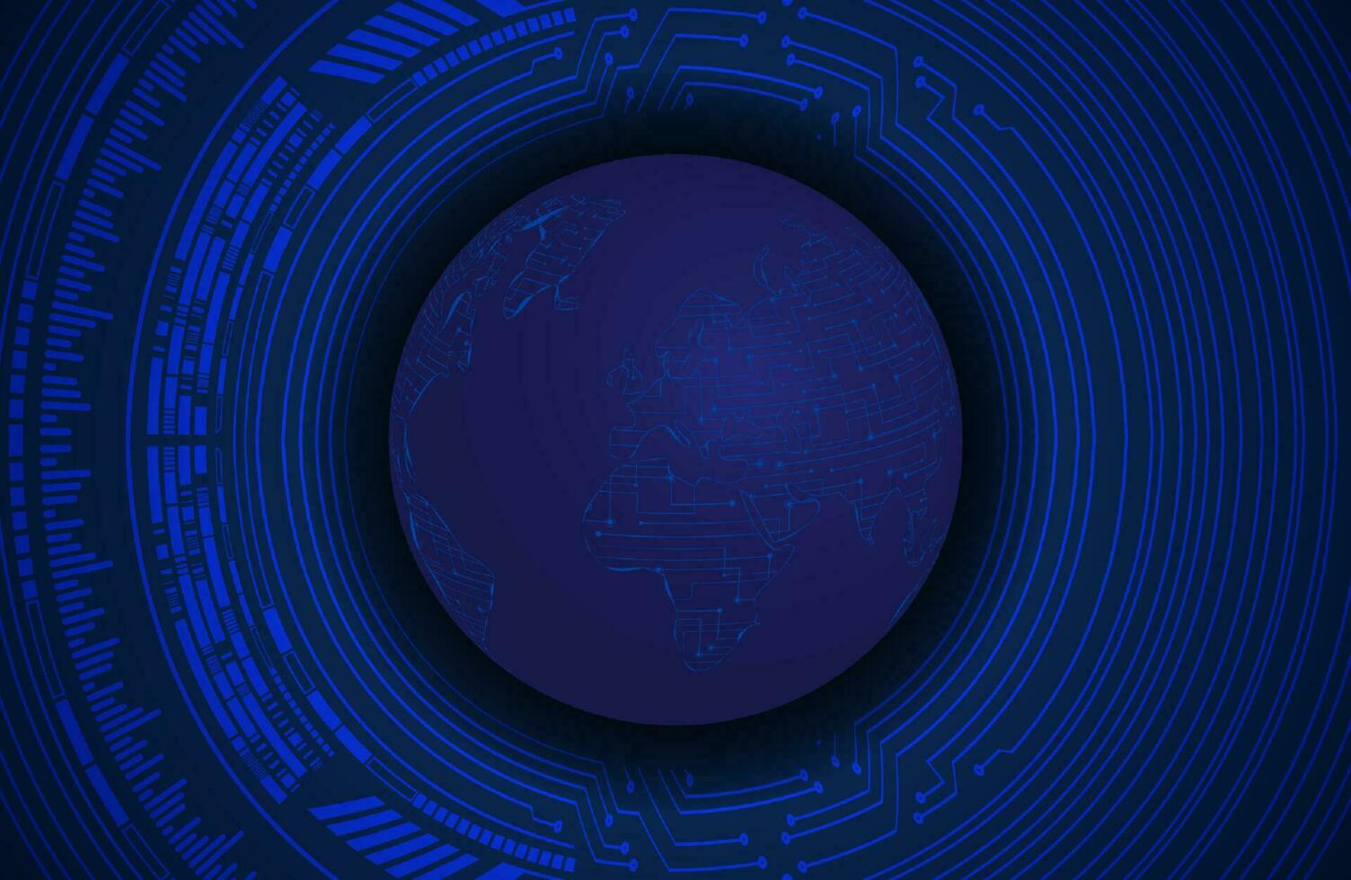Modern Holographic Globe on Technology Background vector