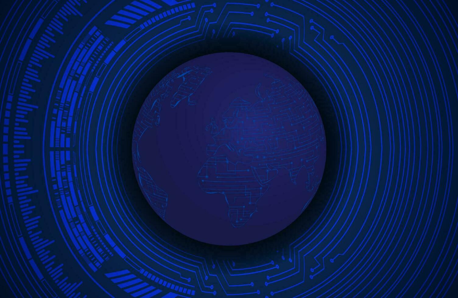 Modern Holographic Globe on Technology Background vector