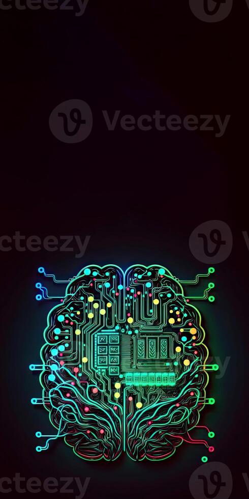 Quantum Computing with Human Brain Circuits. Technology and Space for Your Message. photo