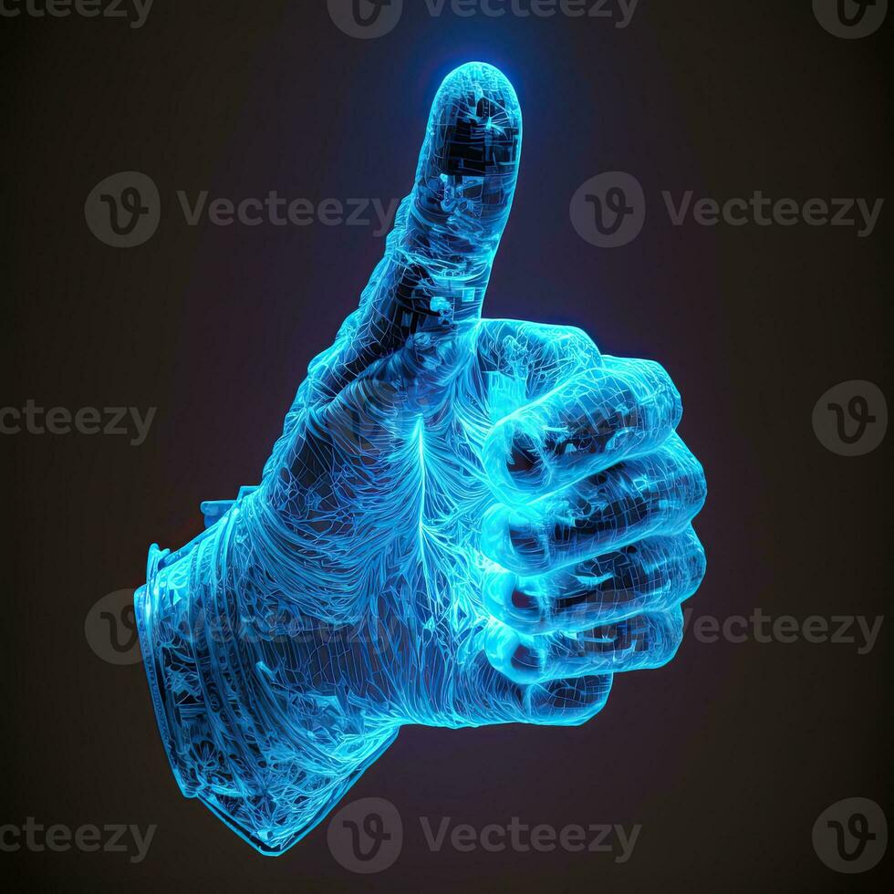 AI, Machine Learning, robot hand touch on big data network connection background, science and technology artificial intelligence, innovation and future. photo